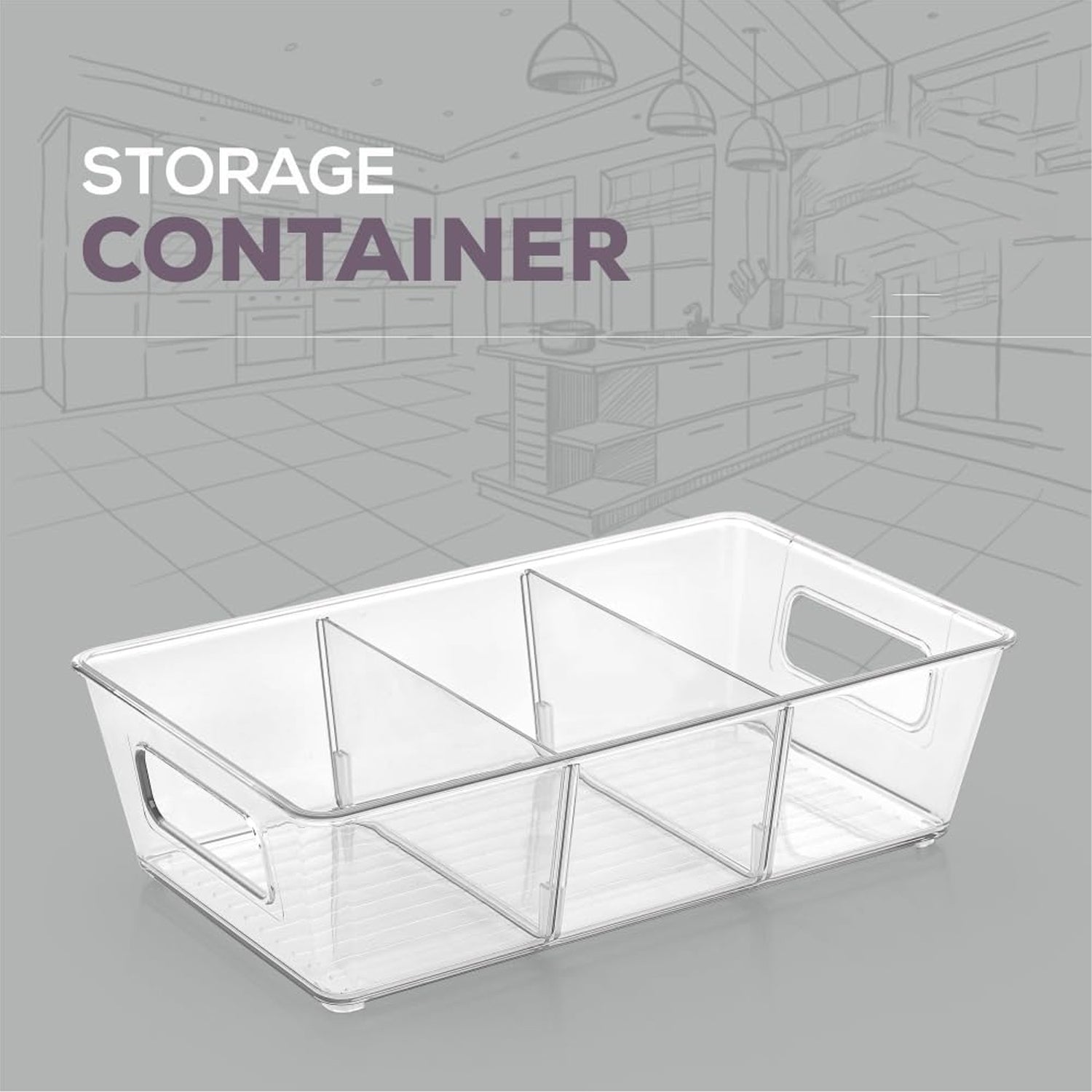 5776 Plastic Refrigerator Organizer Bins Set Of 2 Stackable Fridge Organizers With Handle Clear Organizing Food Fruit Vegetables Pantry Storage Bins For Freezer Kitchen Cabinet Organization And Storage (2 Pcs Set Mix Color)