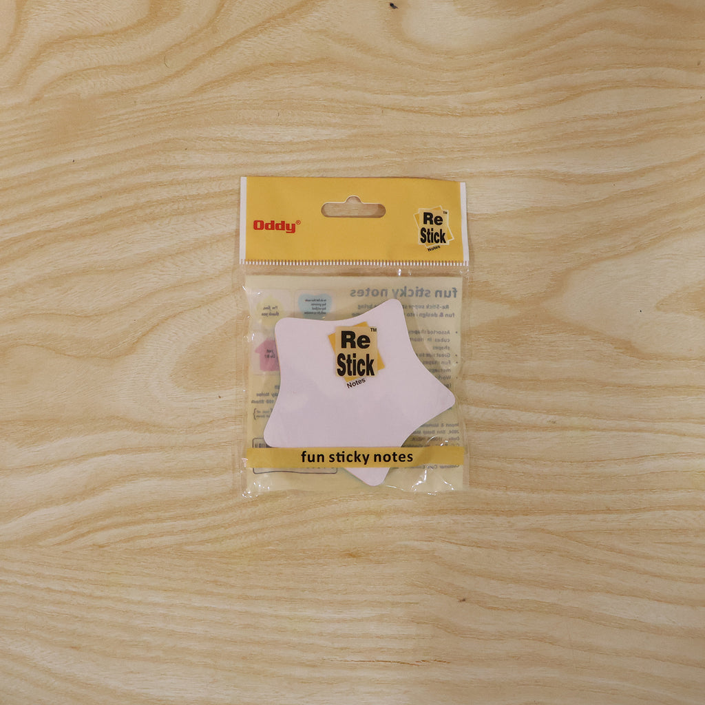 Oddy Fun Star Restick Sticky Notes  1 Pc Colorful Star-shaped Sticky Notes