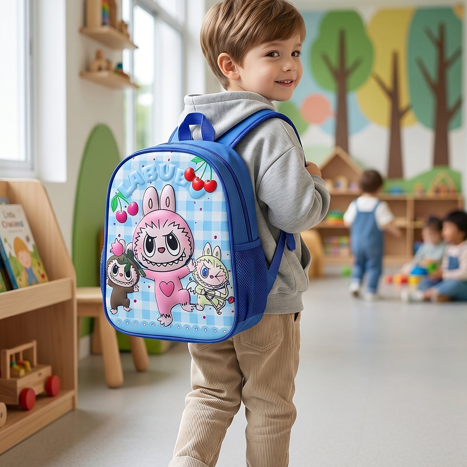 Cute Cartoon Printed Kids School Backpack (1 Pc 12 Inch)