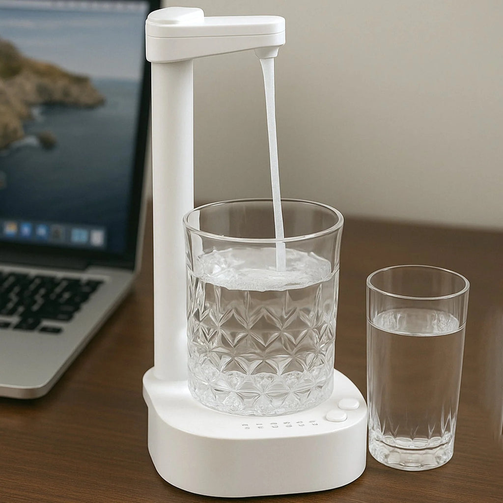 8864 Usb Charging Desktop Water Bottle Dispenser Intelligent Desktop Water Pump With Small Pipe One Button Operation Smart Table Bedside Water Dispenser Desk Water Dispenser For Home Office Outdoor Camping