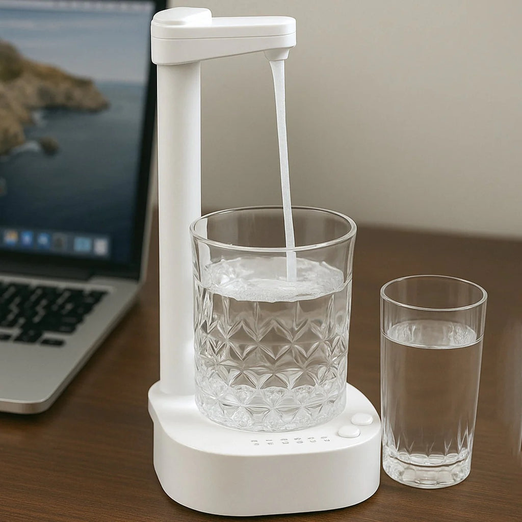 8864 Usb Charging Desktop Water Bottle Dispenser Intelligent Desktop Water Pump With Small Pipe One Button Operation Smart Table Bedside Water Dispenser Desk Water Dispenser For Home Office Outdoor Camping