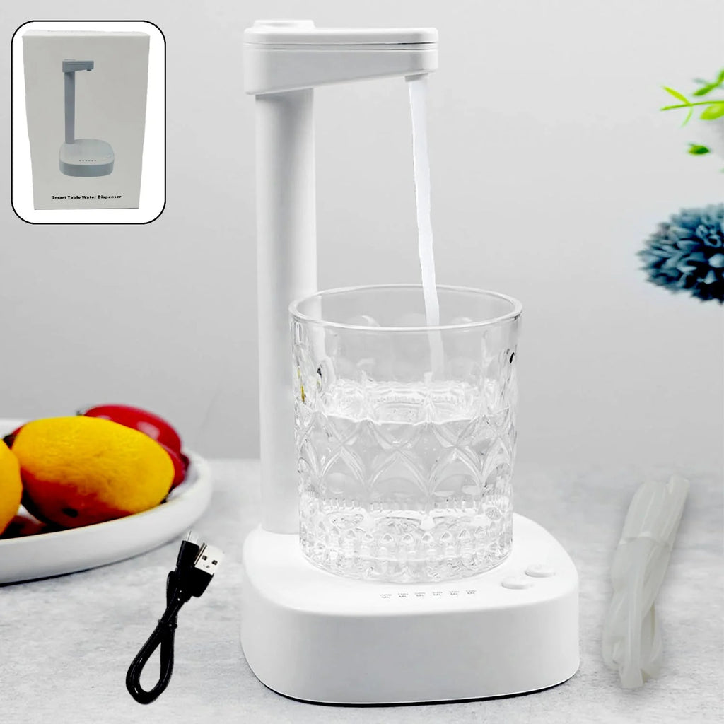 8864 Usb Charging Desktop Water Bottle Dispenser Intelligent Desktop Water Pump With Small Pipe One Button Operation Smart Table Bedside Water Dispenser Desk Water Dispenser For Home Office Outdoor Camping