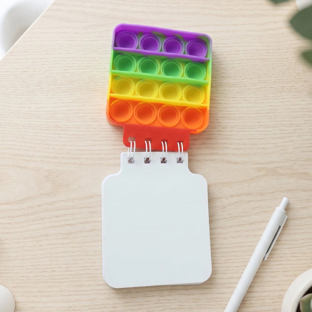 4995 Square Pop It Fidget Spiral Notebook Bubble Push Pop Fidget Silicon Toy Book Stress Relief Anxiety School Stationery Notebook.