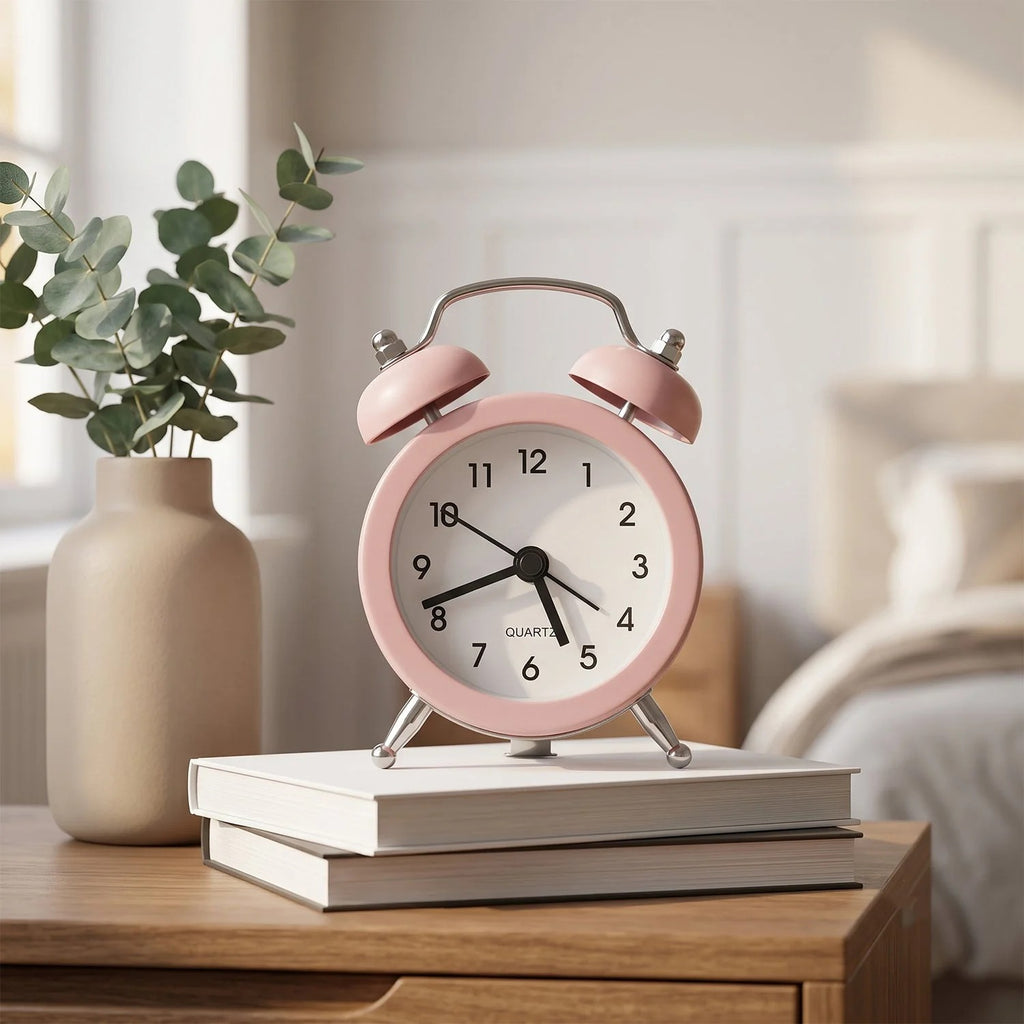 Small Twin-bell Analog Alarm Clock - (1 Pc)