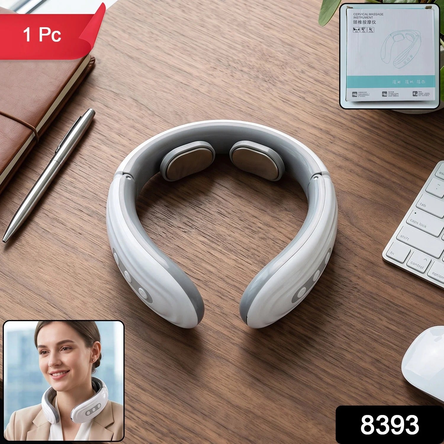 2 Heads Smart Electric Neck And Back Pulse Massager (1 Pc  Mix Design)