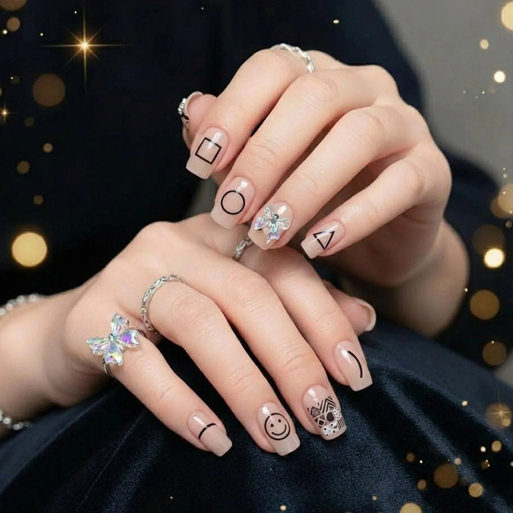 Artificial False Nail Set With Mix Design - (1 Set)