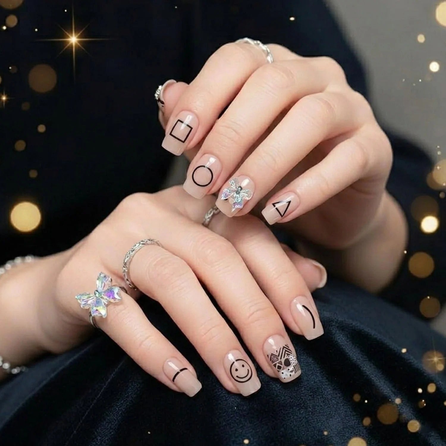 Artificial False Nail Set With Mix Design - (1 Set)