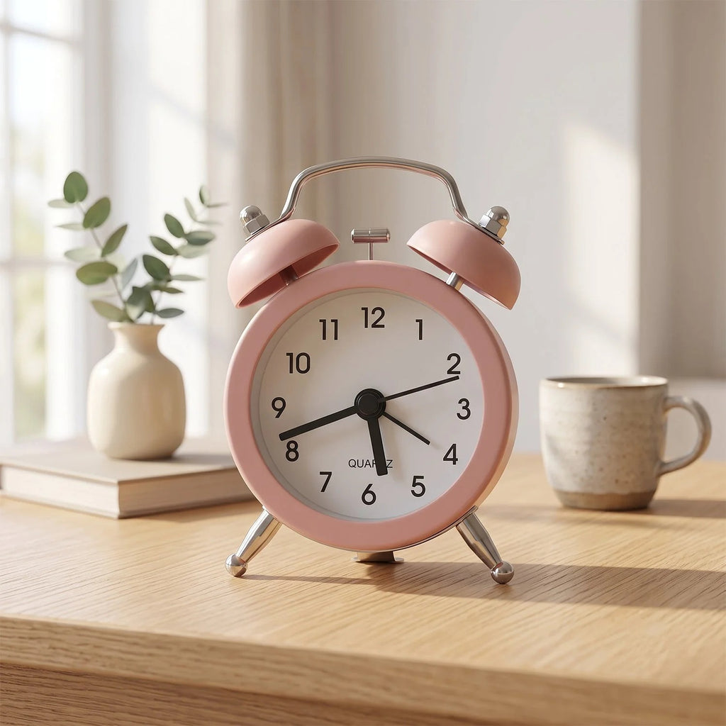 Small Twin-bell Analog Alarm Clock - (1 Pc)