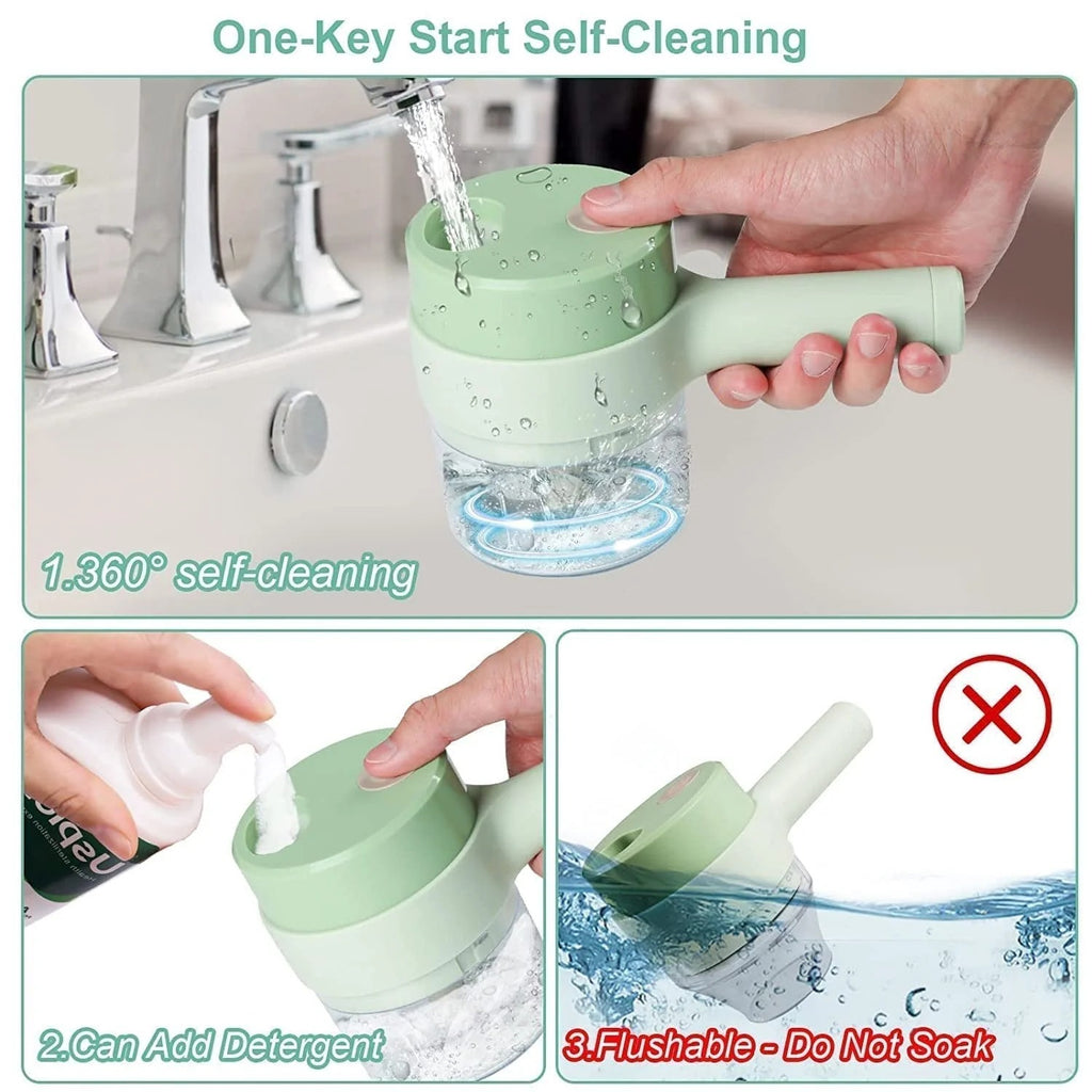 0142 4 In 1 Electric Handheld Cooking Hammer Vegetable Cutter Set Electric Food Chopper Multifunction Vegetable Fruit Slicer