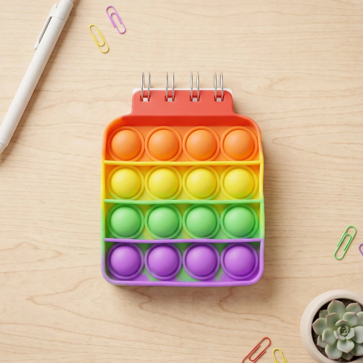 4995 Square Pop It Fidget Spiral Notebook Bubble Push Pop Fidget Silicon Toy Book Stress Relief Anxiety School Stationery Notebook.