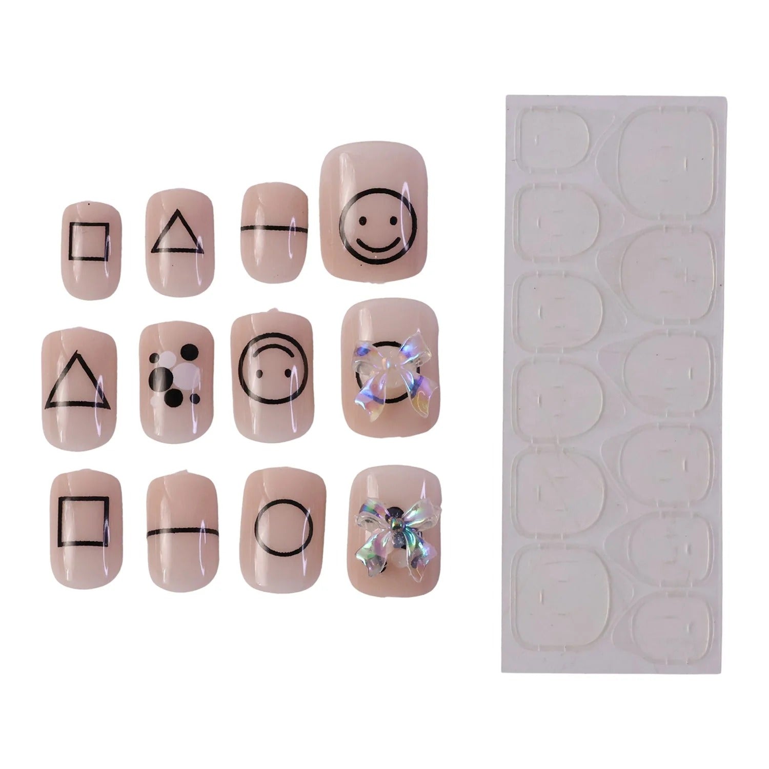 Artificial False Nail Set With Mix Design - (1 Set)
