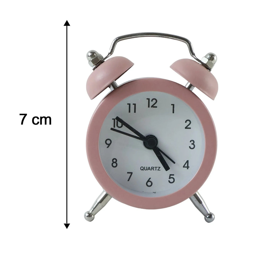 Small Twin-bell Analog Alarm Clock - (1 Pc)