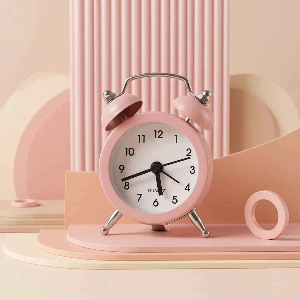 Small Twin-bell Analog Alarm Clock - (1 Pc)