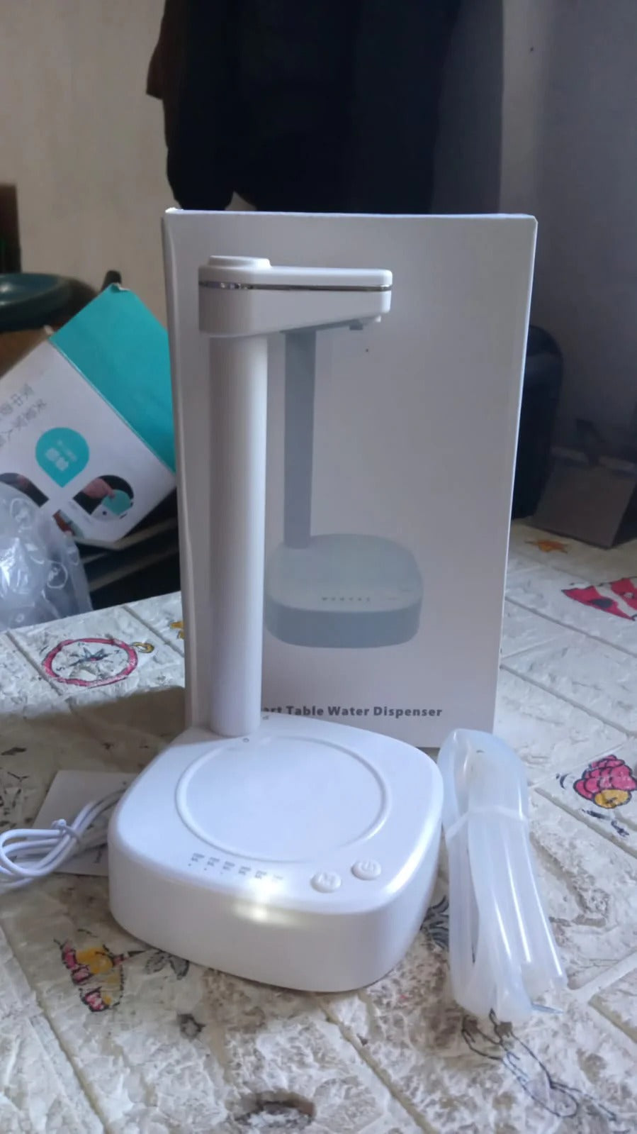 8864 Usb Charging Desktop Water Bottle Dispenser Intelligent Desktop Water Pump With Small Pipe One Button Operation Smart Table Bedside Water Dispenser Desk Water Dispenser For Home Office Outdoor Camping