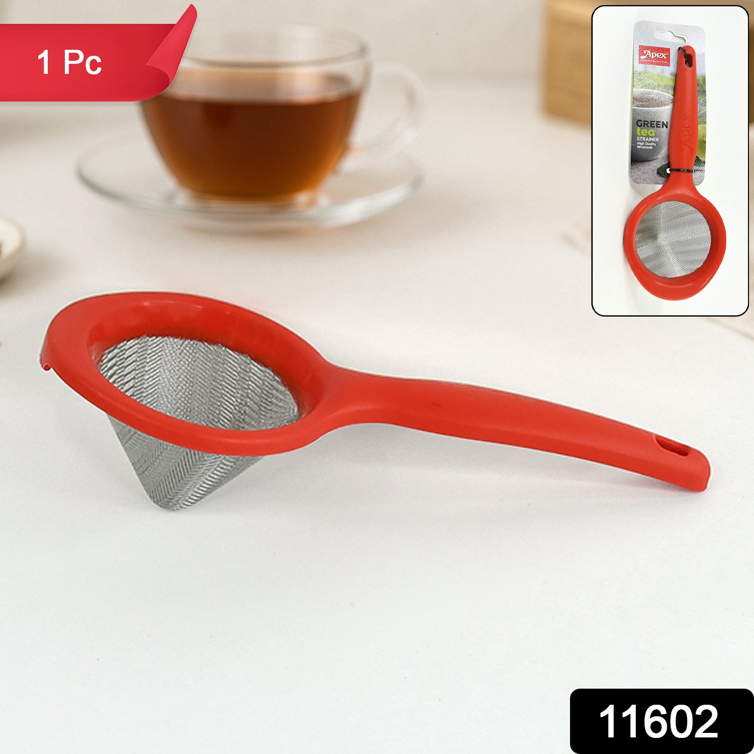 Apex Premium Green Tea Strainer With Fine Stainless Steel Mesh