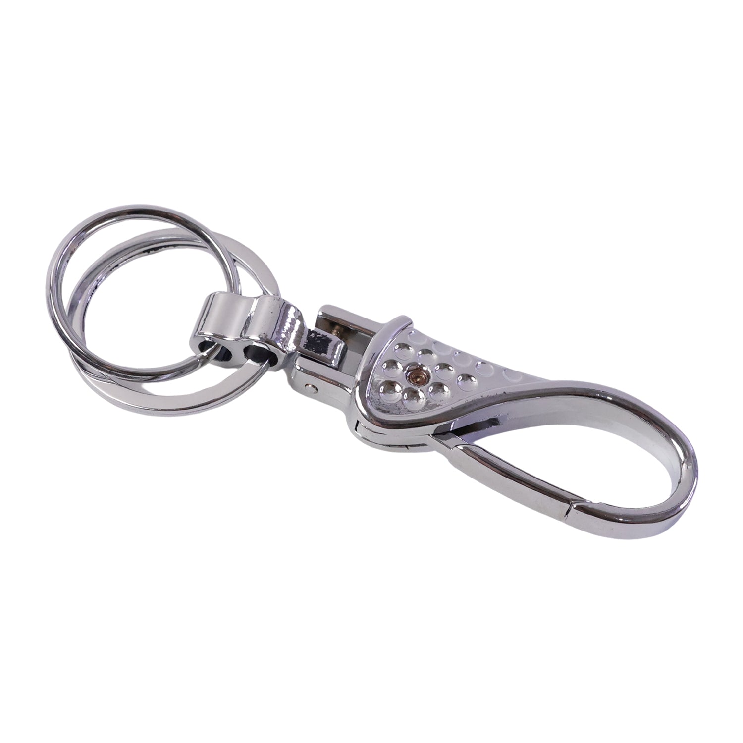 Metal Heavy Duty Key Holder Keychain With Swivel Hook And Double Key Rings (1 Pc)