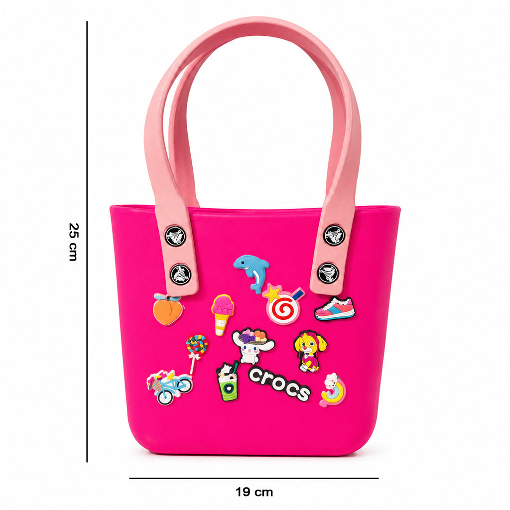Stylish Crocs Style Tote Bag Trendy Casual Handbag For Women Girls (1 Pc)