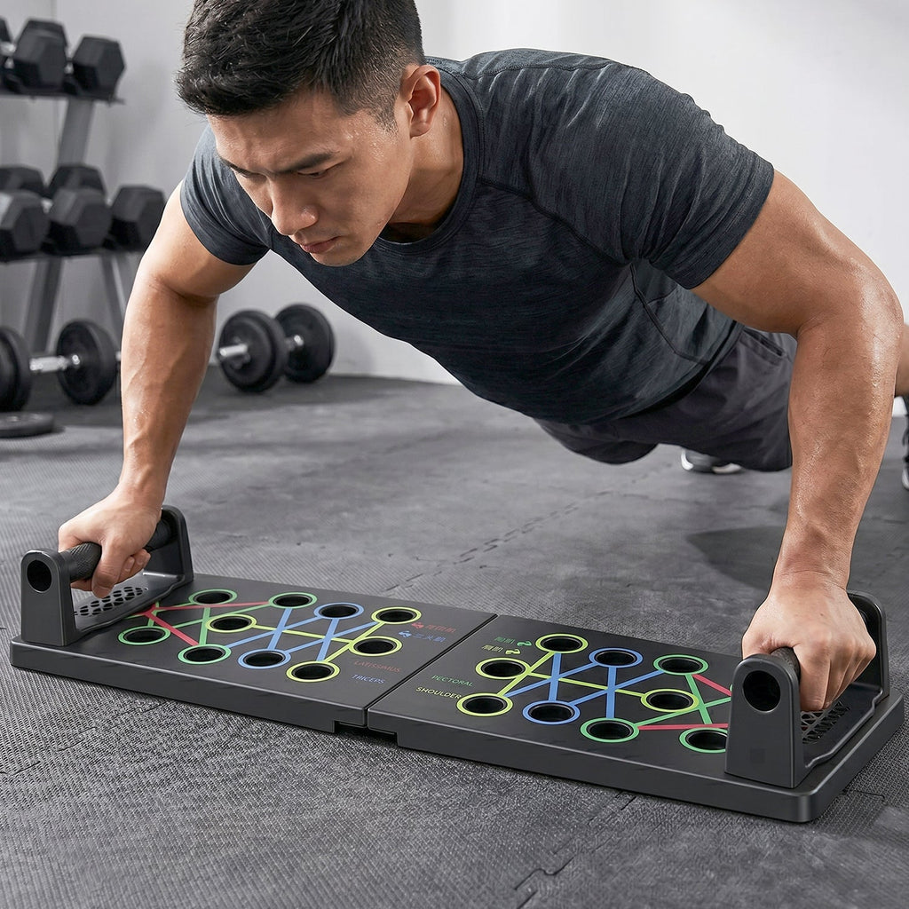 Multifunction Foldable Push Up Board Home Gym Muscle Training Equipment (1 Pc)