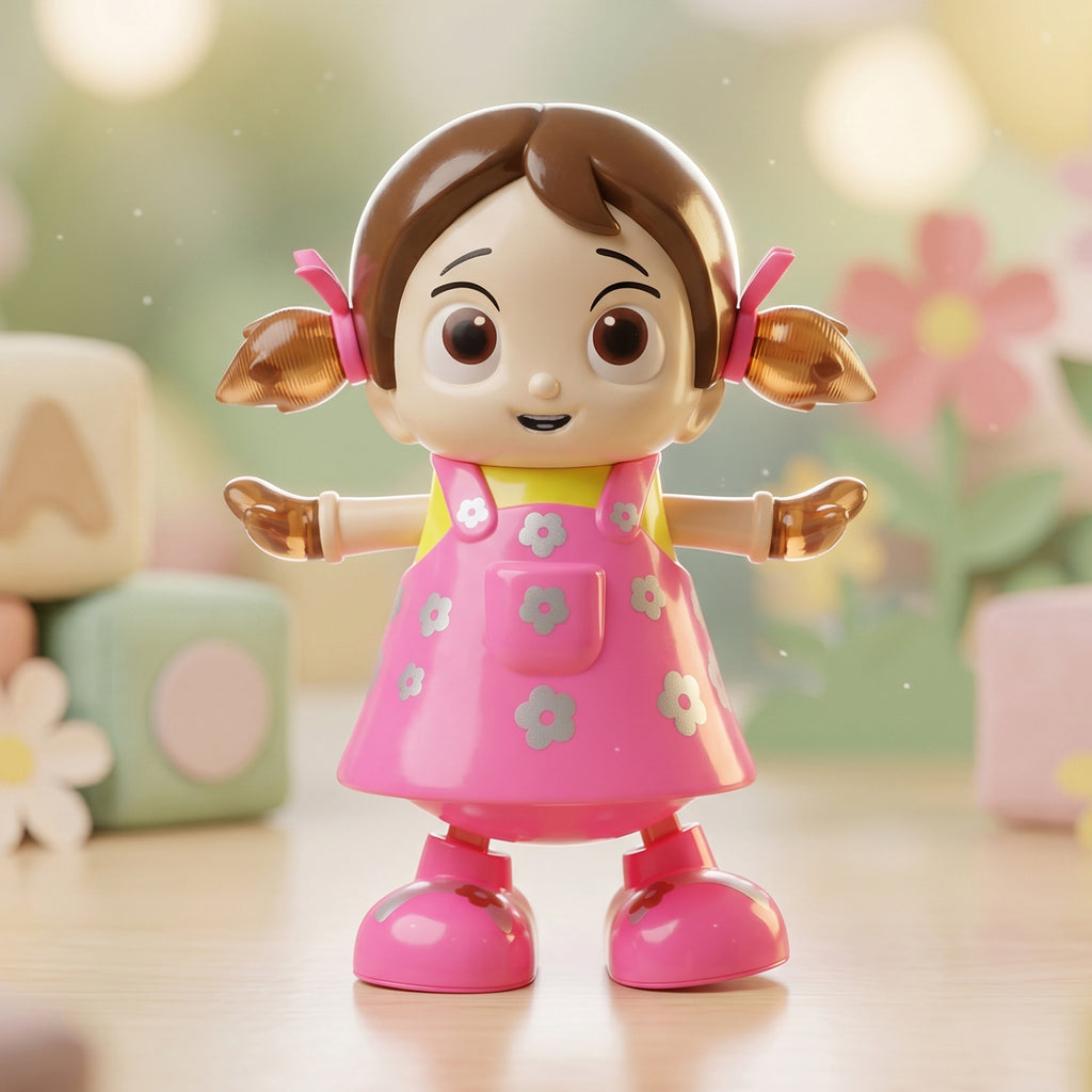 Dancing Girl Musical Light Toy With Rotating Movement Music For Kids (1 Pc)