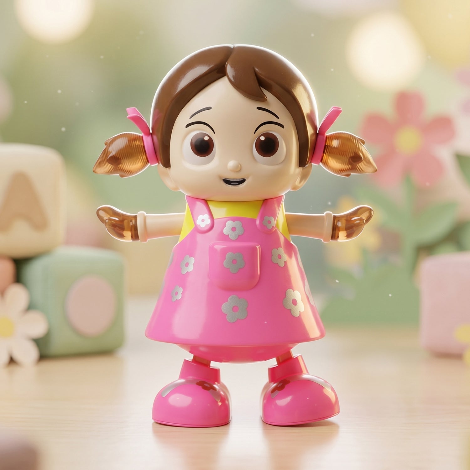 Dancing Girl Musical Light Toy With Rotating Movement Music For Kids (1 Pc)
