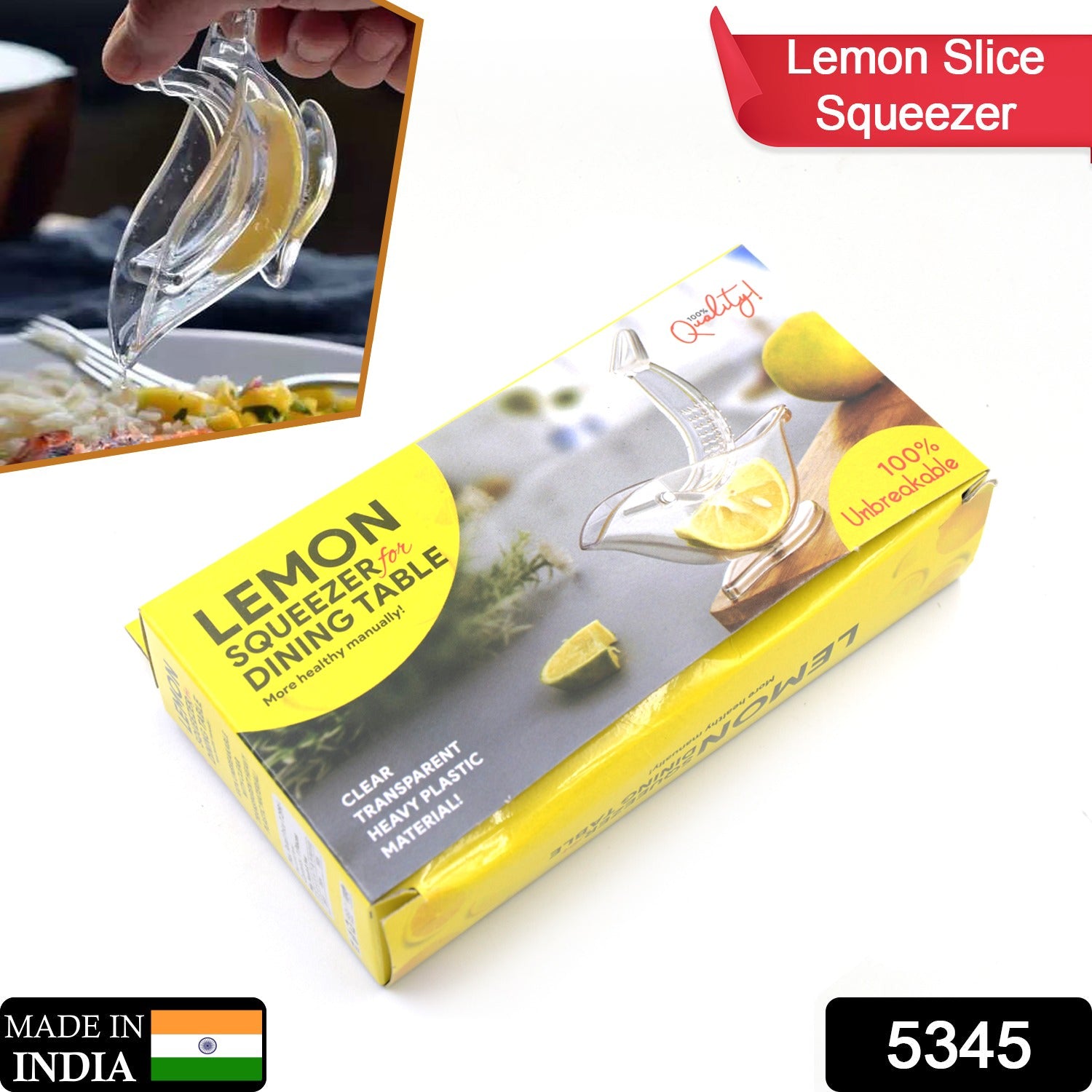 5345 Manual Lemon Slice Squeezer Portable Transparent Fruit Juicer Orange Citrus Manual Bird Shape Hand Juicer For Orange Lemon Limefor Kitchen (Color Box)