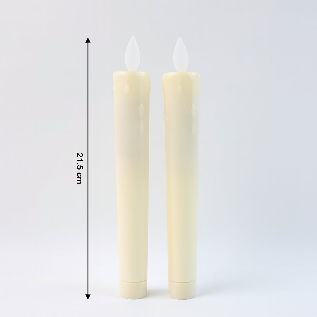 Set Of 2 Led Flameless Taper Candles
