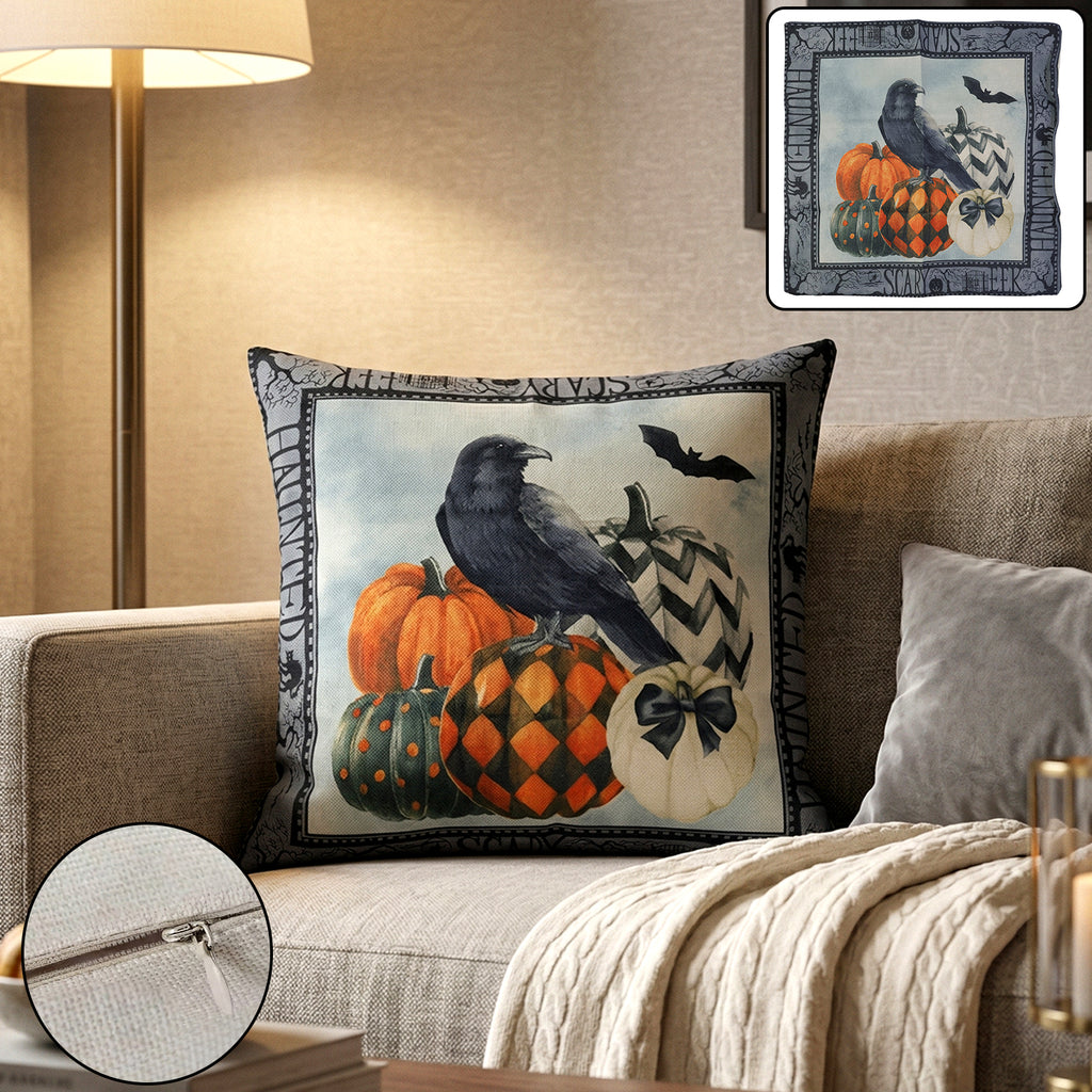 45x45 Cm Decorative Printed Cushion Pillow Cover With Zipper (1 Pc)
