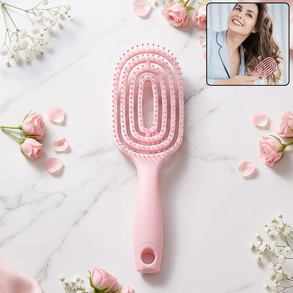 Curved Vented Styling Massage Hair Brush Detangling Comb For Men And Women (1 Pc)