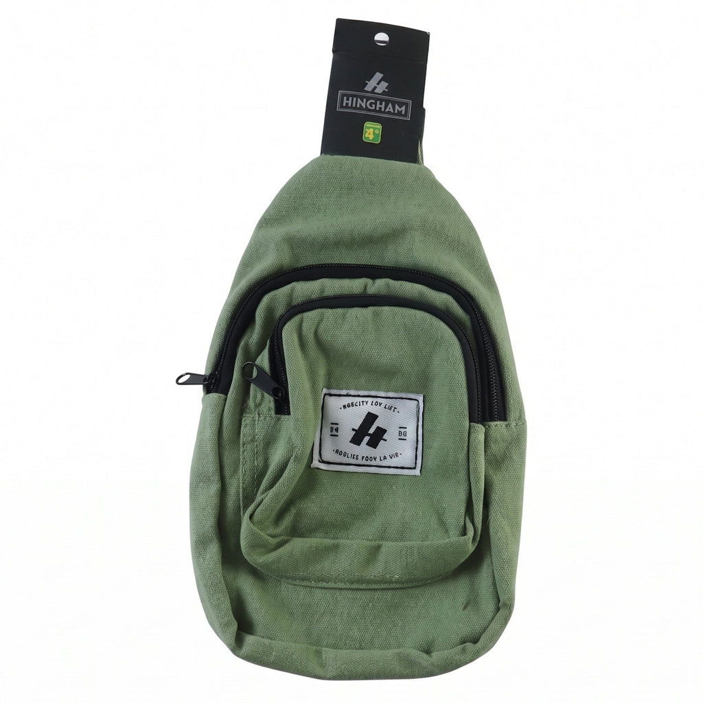 Multi Pocket Sling Crossbody Bag Compact Canvas Chest Bag With Strap (1 Pc)