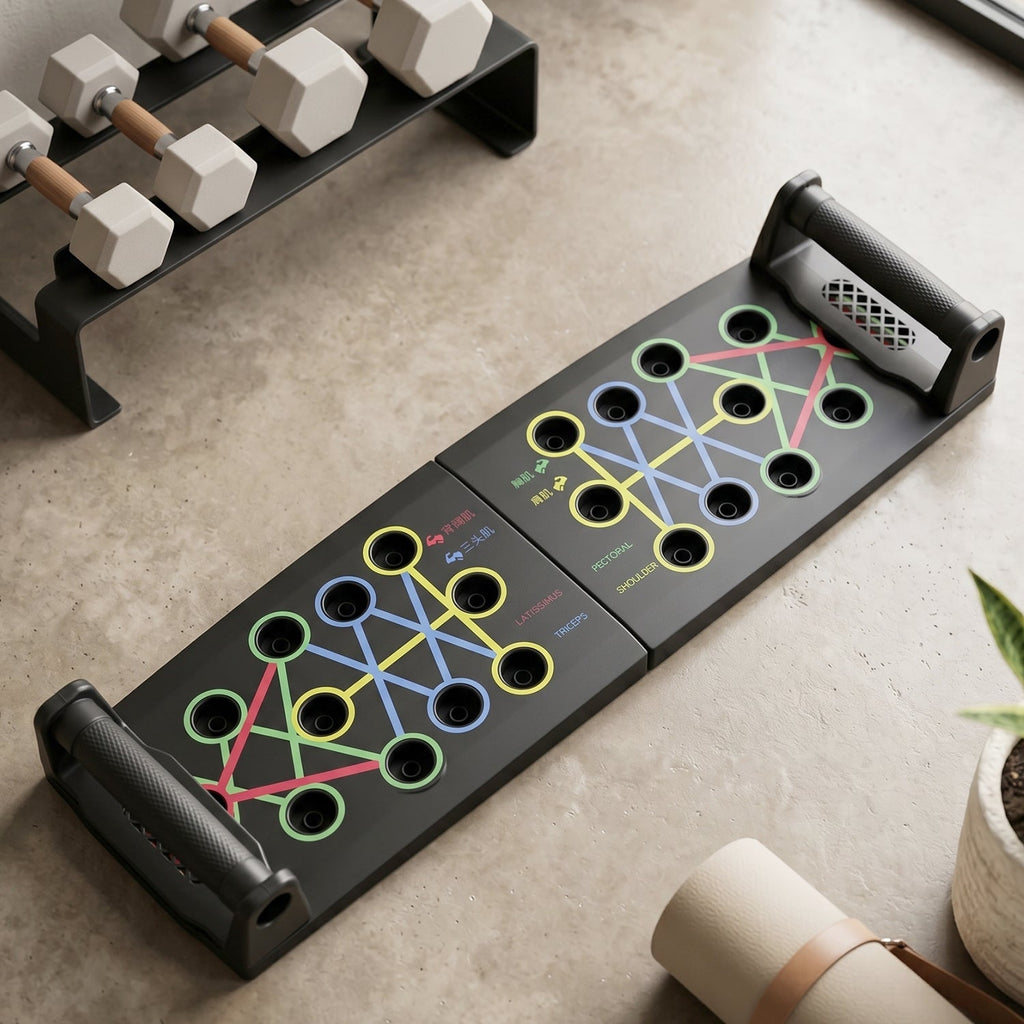 Multifunction Foldable Push Up Board Home Gym Muscle Training Equipment (1 Pc)