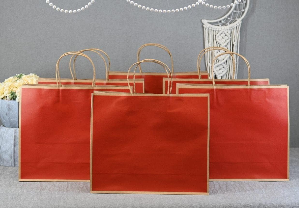 Large Size  (27X32X11 cm) Paper Bags With Handle Gift Paper bag, Carry Bags, gift For Valentine Gifting, marriage Return Gifts, Birthday, Wedding, Party, Season's Greetings - Image 1