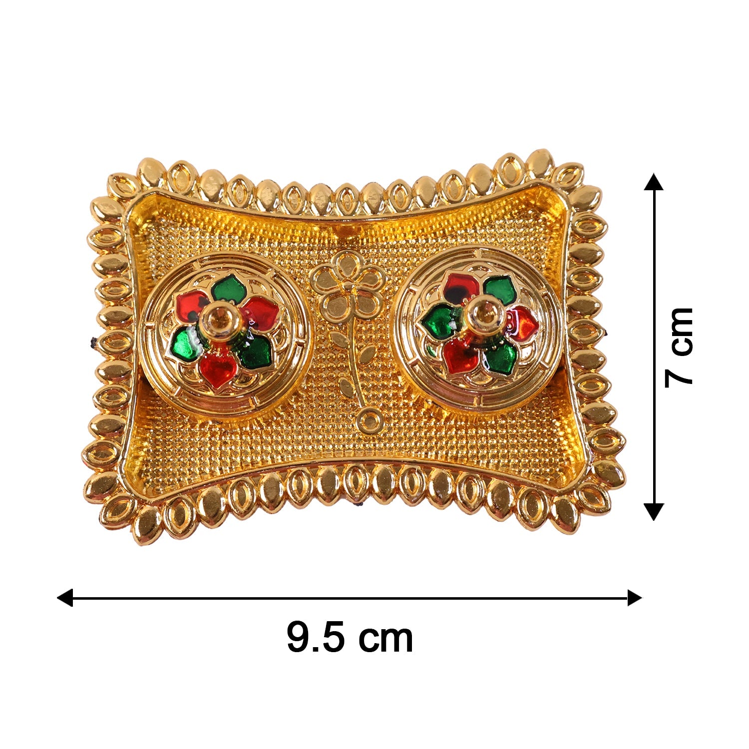 Kumkum Holder  Elegant Meenakari Floral Design For Pooja