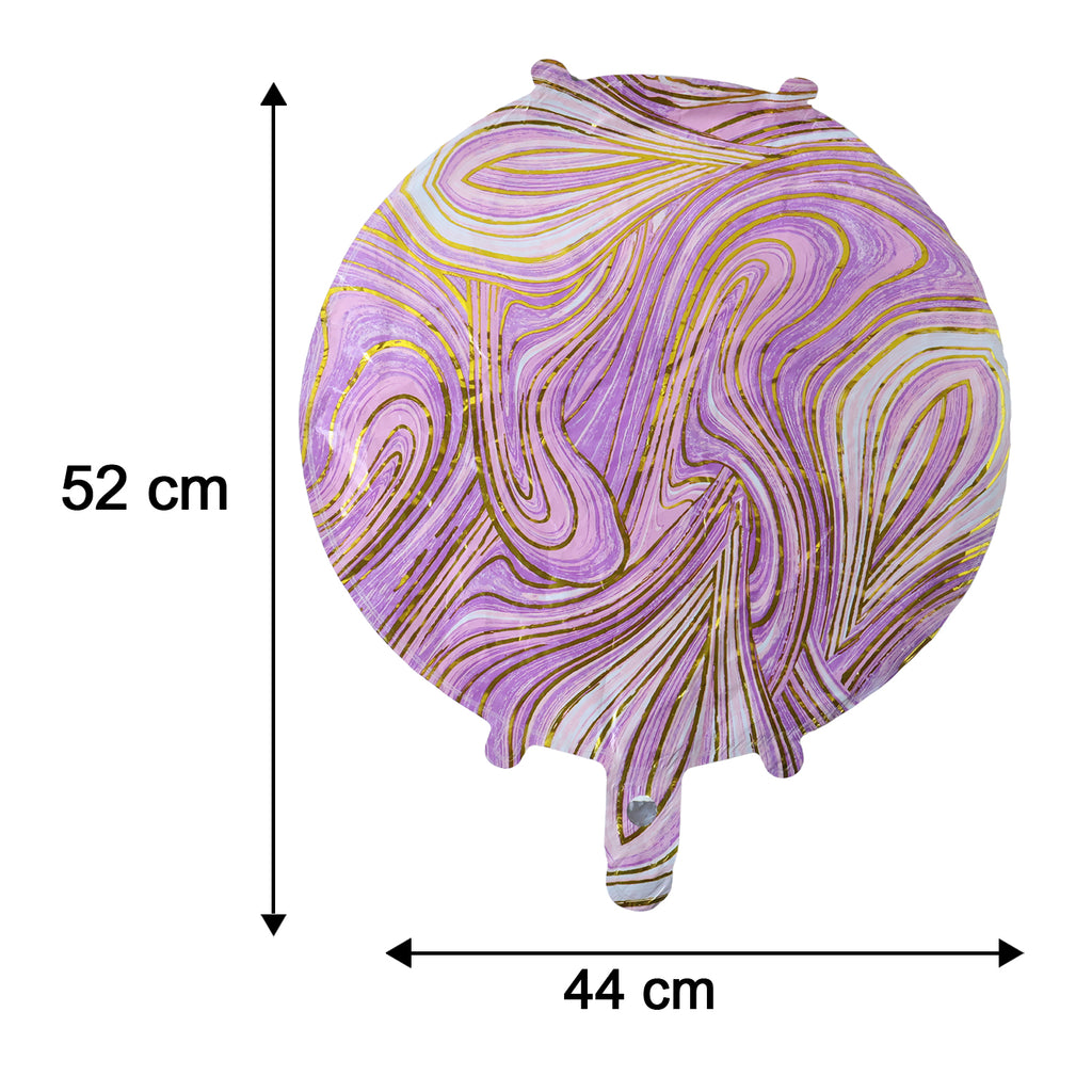 Round Marble Design Foil Balloon For Party Decoration (1 Pc)