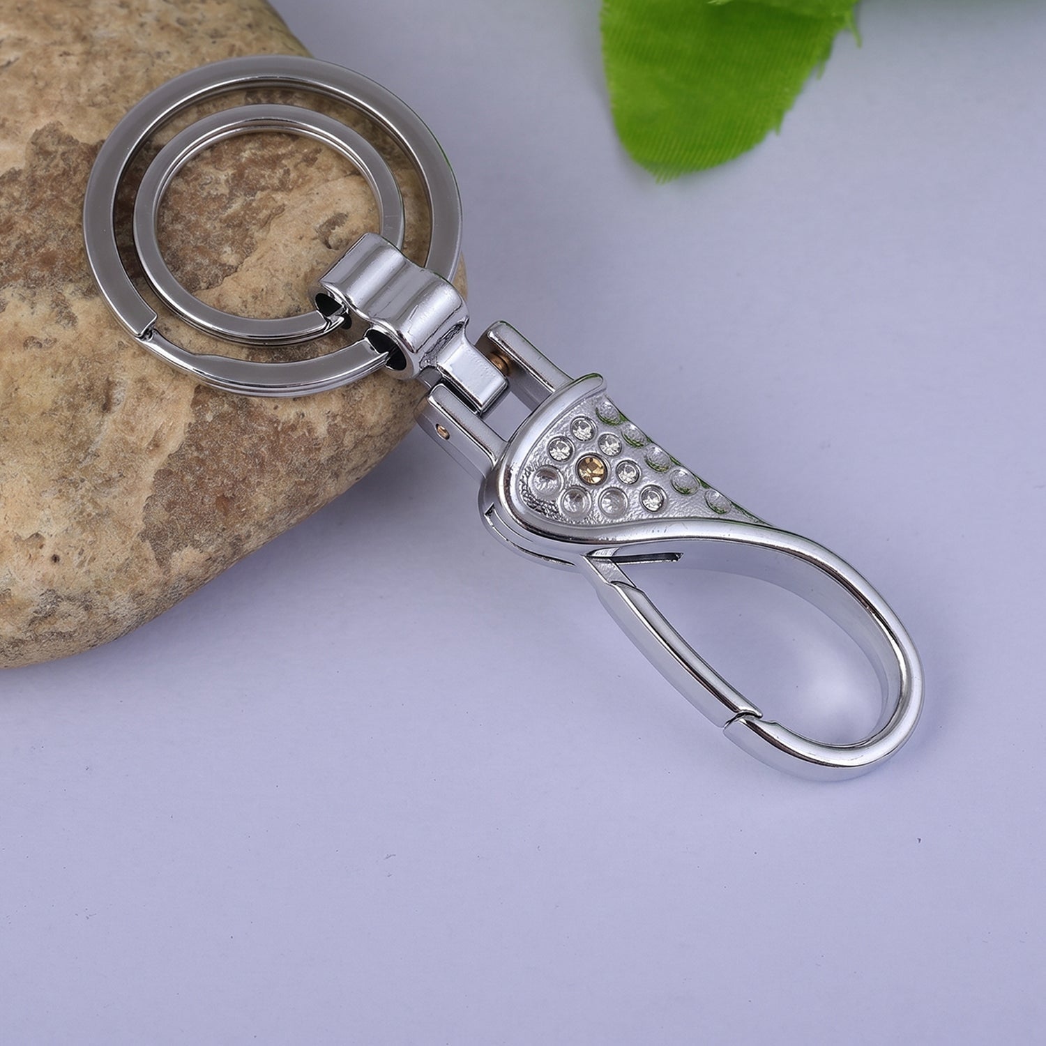 Metal Heavy Duty Key Holder Keychain With Swivel Hook And Double Key Rings (1 Pc)