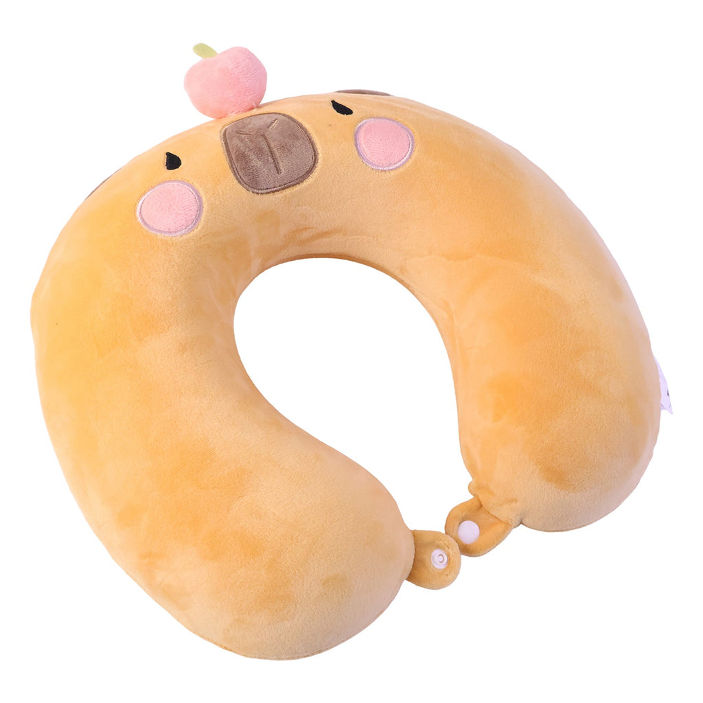 U-shaped Travel Neck Pillow Cute Capybara Soft Plush Pillow For Kids (1 Pc)