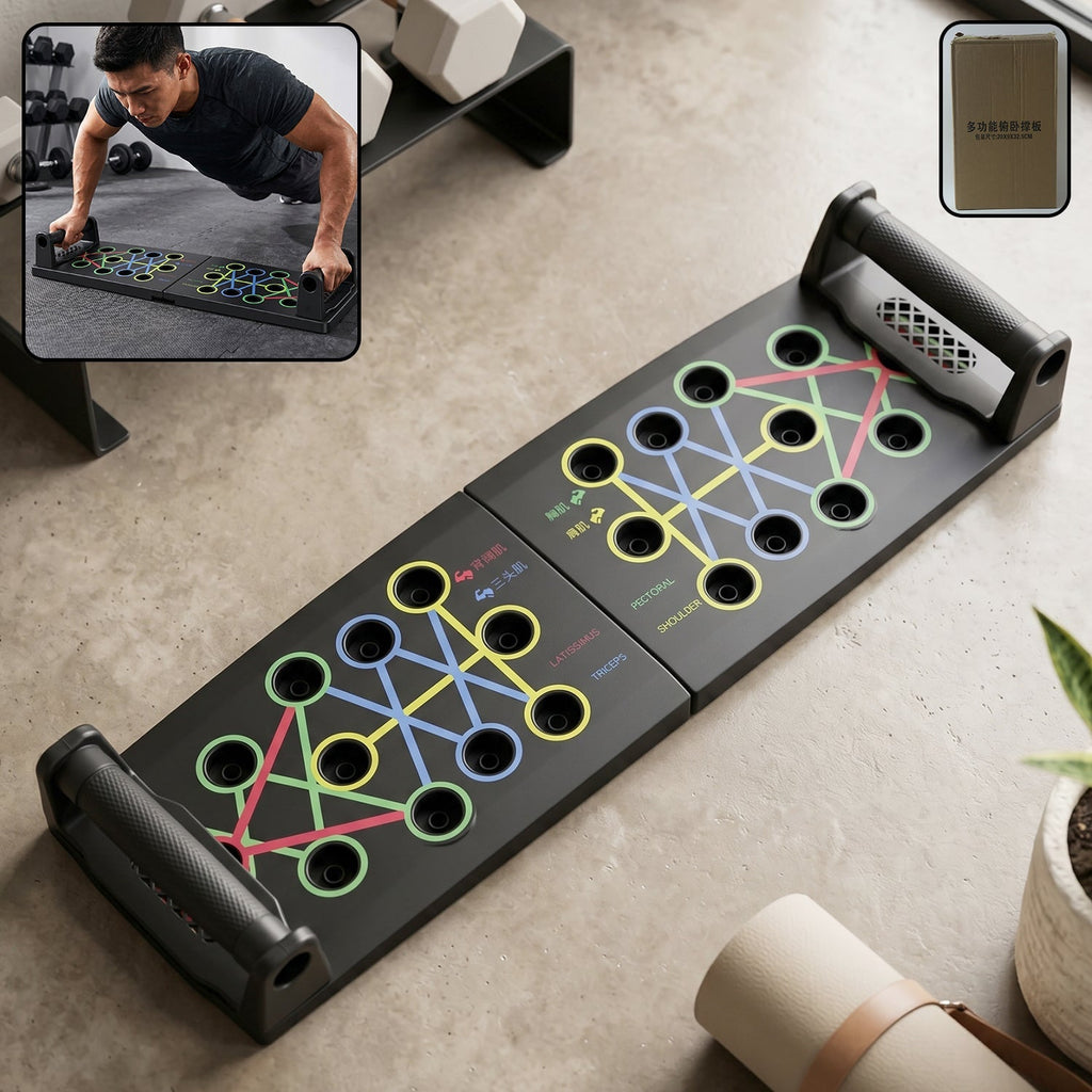 Multifunction Foldable Push Up Board Home Gym Muscle Training Equipment (1 Pc)