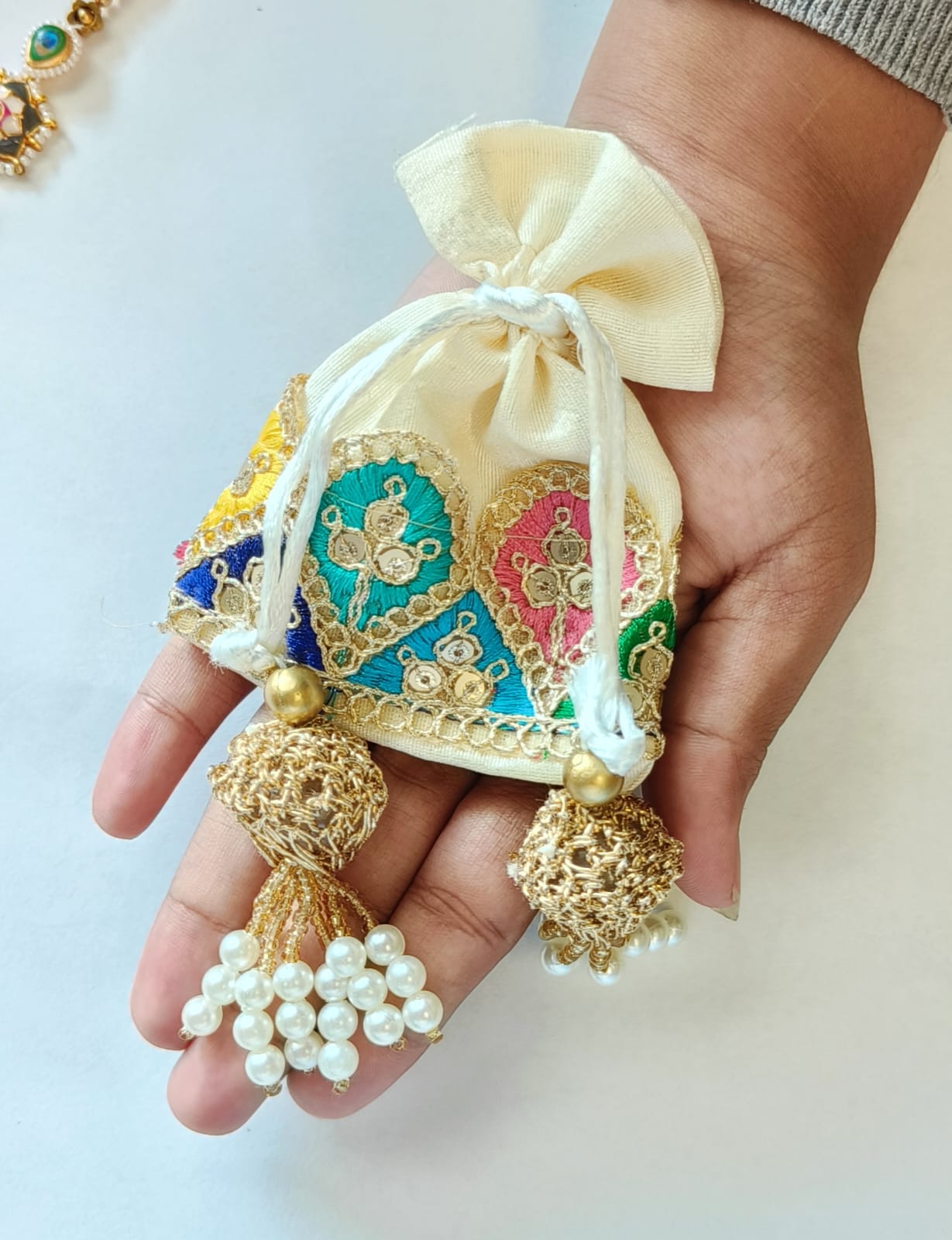 Small mini Jute Potli Bags Coin Pouch for Marriage, Return, Birthday Gifting | Handmade Bags for functions, Rakhi,Raksha bandhan,Gifts Packing, jewellery, Sweets, Dry fruits, chocolate, Party. - Image 4