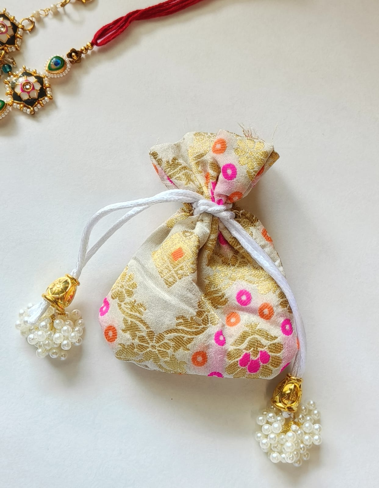 Small mini Jute Potli Bags Coin Pouch for Marriage, Return, Birthday Gifting | Handmade Bags for functions, Rakhi,Raksha bandhan,Gifts Packing, jewellery, Sweets, Dry fruits, chocolate, Party. - Image 5