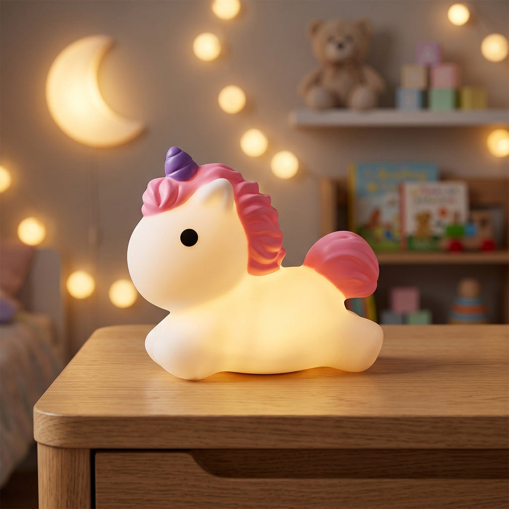 Unicorn Led Night Light Cute Silicone Bedside Lamp For Kids (1 Pc)