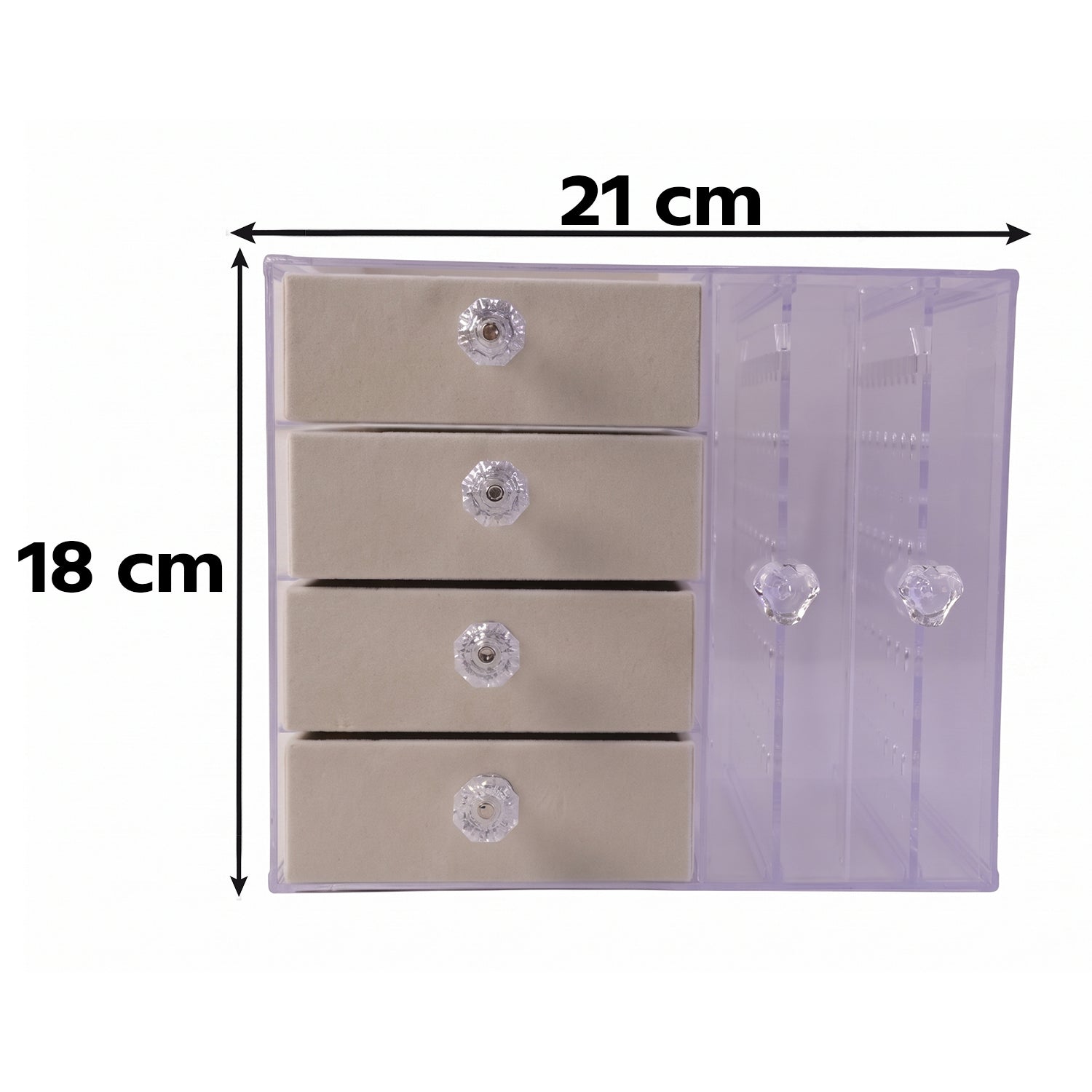 Acrylic Jewelry Organizer Box Multi-drawer Velvet Storage For Rings (1 Set)
