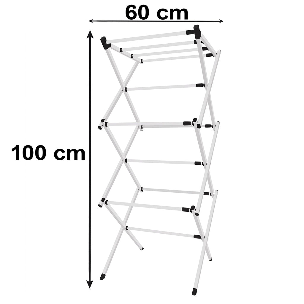 Metal Foldable Clothes Drying Rack 3 Tier Portable Laundry Stand (1 Pc)