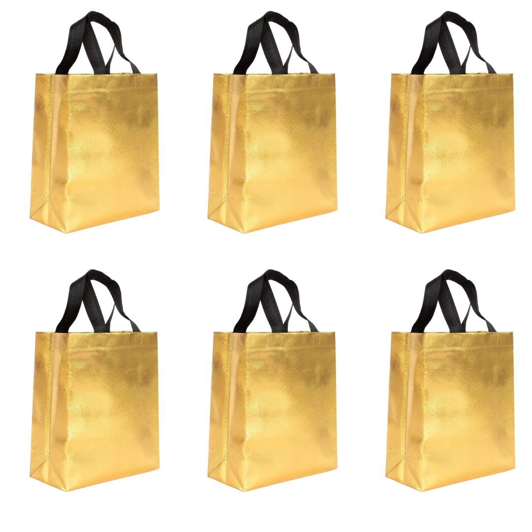 Small Size Non Woven Fabric Bag With Handle 29*22 cm Gift Paper bag, Carry Bags, gift bag, gift for Birthday, gift for Festivals, Season's Greetings and other Events(Gold) - Image 1