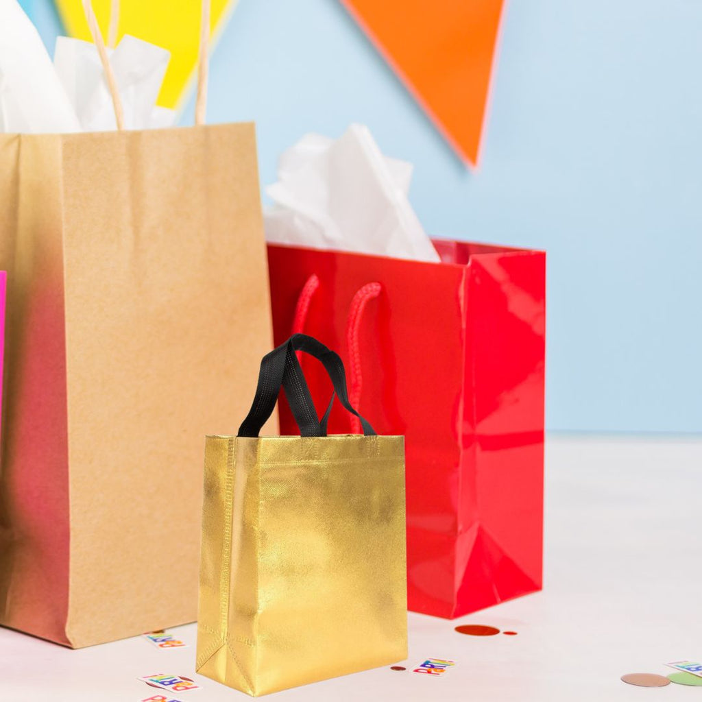 Small Size Non Woven Fabric Bag With Handle 29*22 cm Gift Paper bag, Carry Bags, gift bag, gift for Birthday, gift for Festivals, Season's Greetings and other Events(Gold) - Image 3