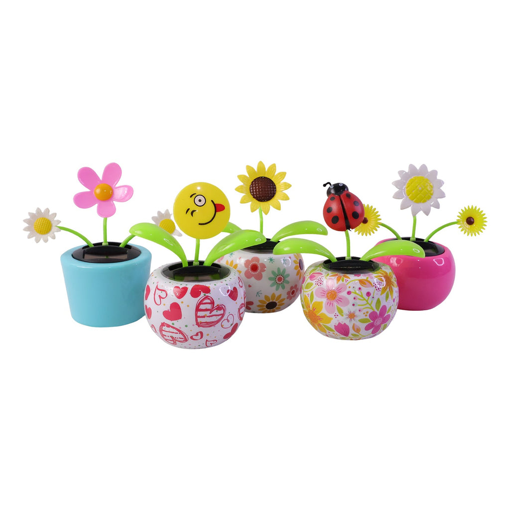 Solar Dancing Flower Toy With Pot For Car Dashboard And Desk Decor (1 Pc)