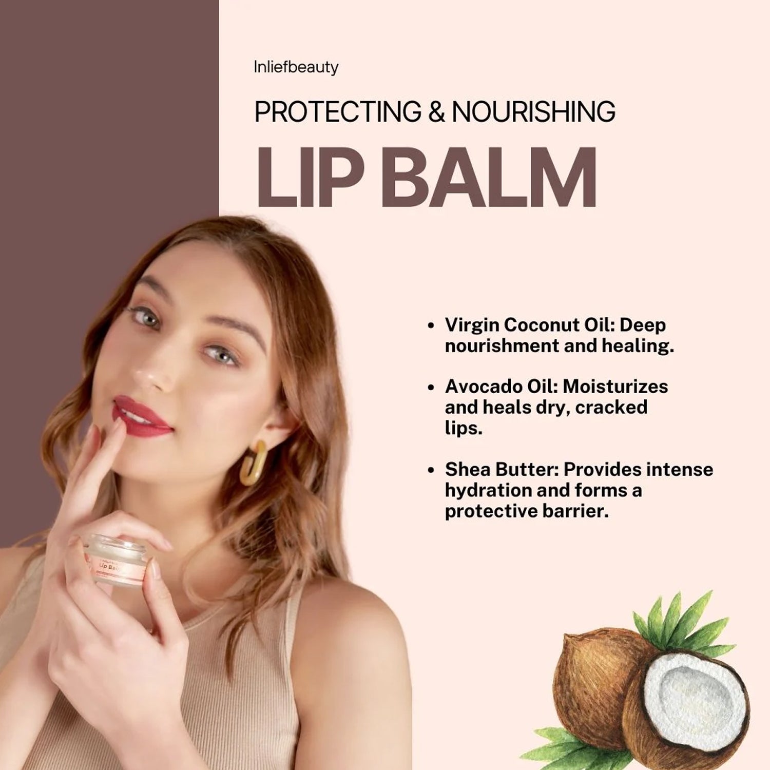 Inlief Moisturizing  Nourishing Lip Balm (1 Pc  15 Gm)