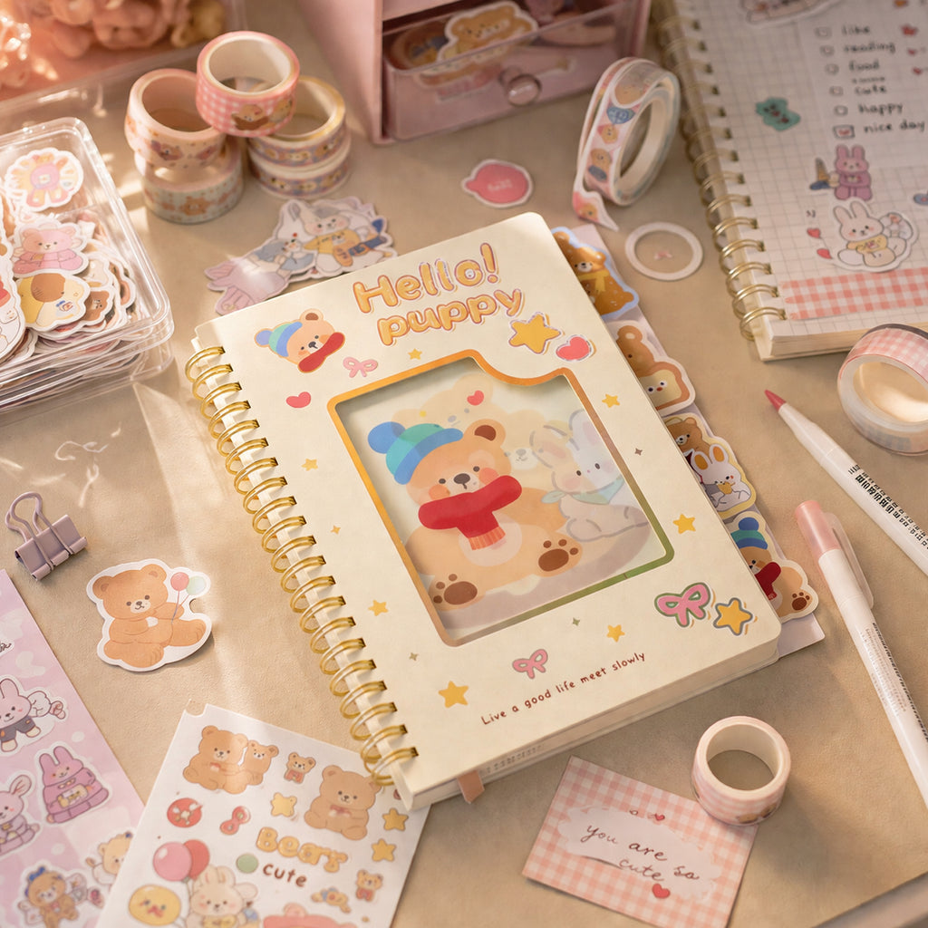 Cute Cartoon Printed Spiral Diary Notebook (54x196 Mm)