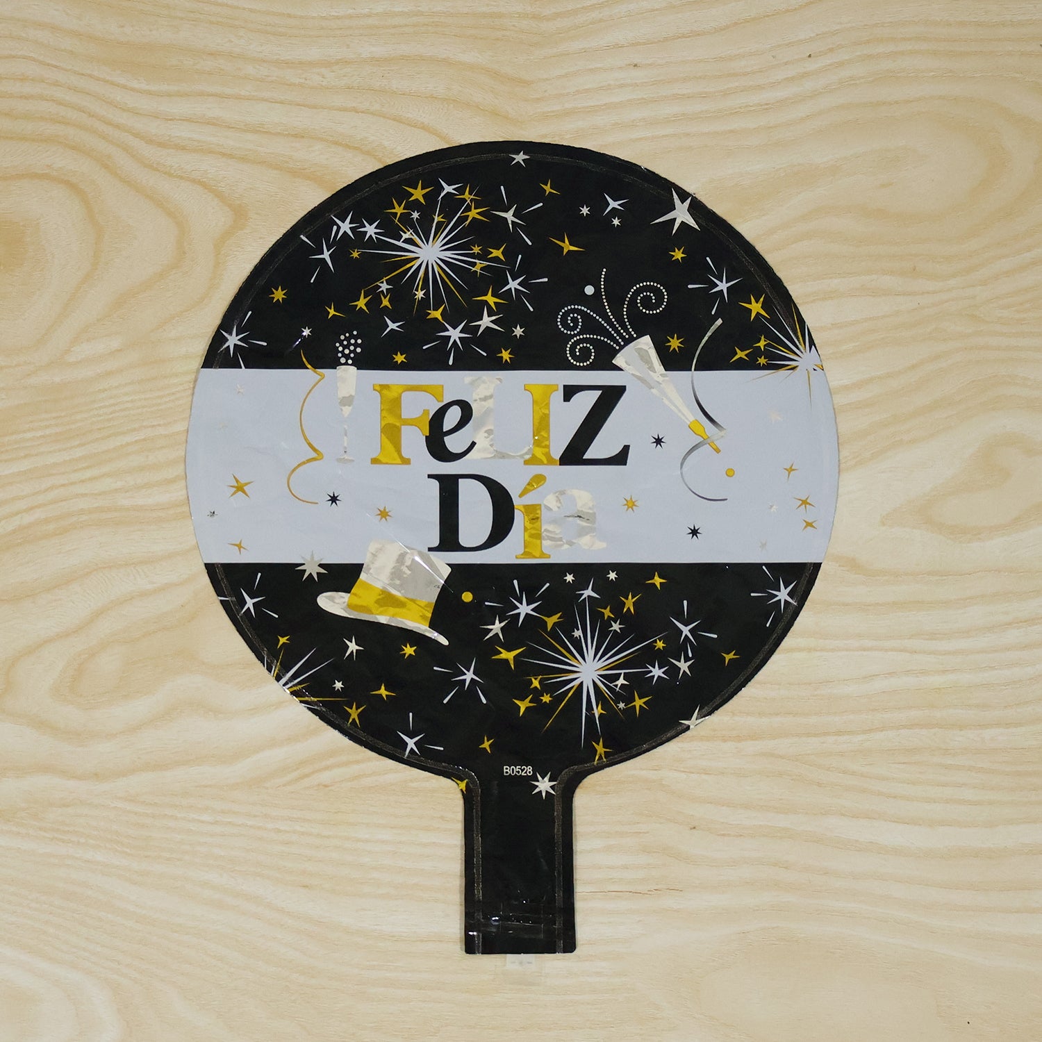 Black Golden Feliz Dia Round Foil Balloon (1 Pc)