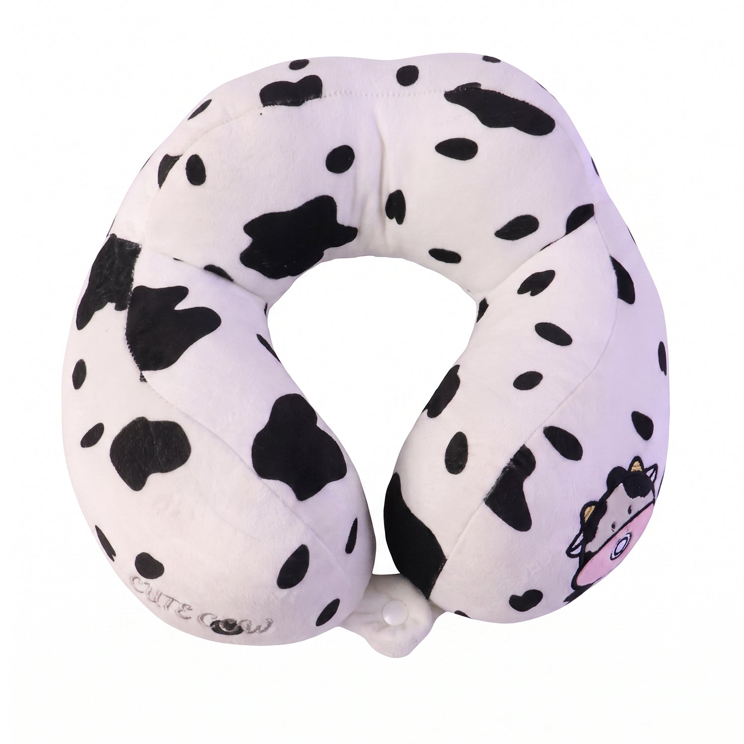 U-shaped Travel Neck Pillow Cute Cow Print Soft Plush Pillow For Travel (1 Pc)