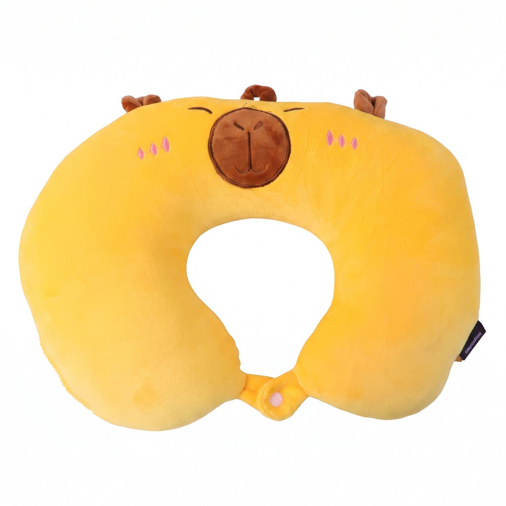 U-shaped Travel Neck Pillow Cute Capybara Soft Plush Pillow For Travel (1 Pc)