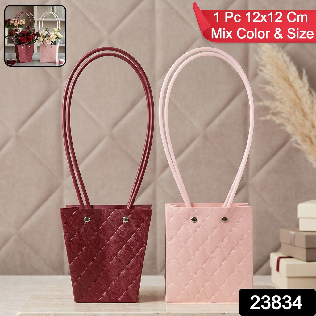 Stylish Foldable Flower Packaging Bag With Handle For Bouquet And Gifting (1 Pc)